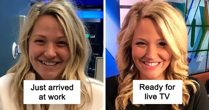 News Reporter Shares Her 'Before And After' Pics Of Just Having Arrived At Work Vs. Ready For It, Says To Never Trust Social Media