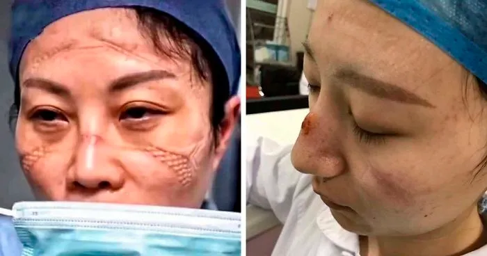 Chinese Nurses Share Pictures Of How Their Faces Look After Countless Hours Fighting The Coronavirus