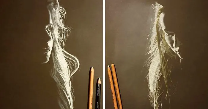 Artist Draws Beautiful Portraits Of Women And They Look Like They're Cast In Light (19 Pics)