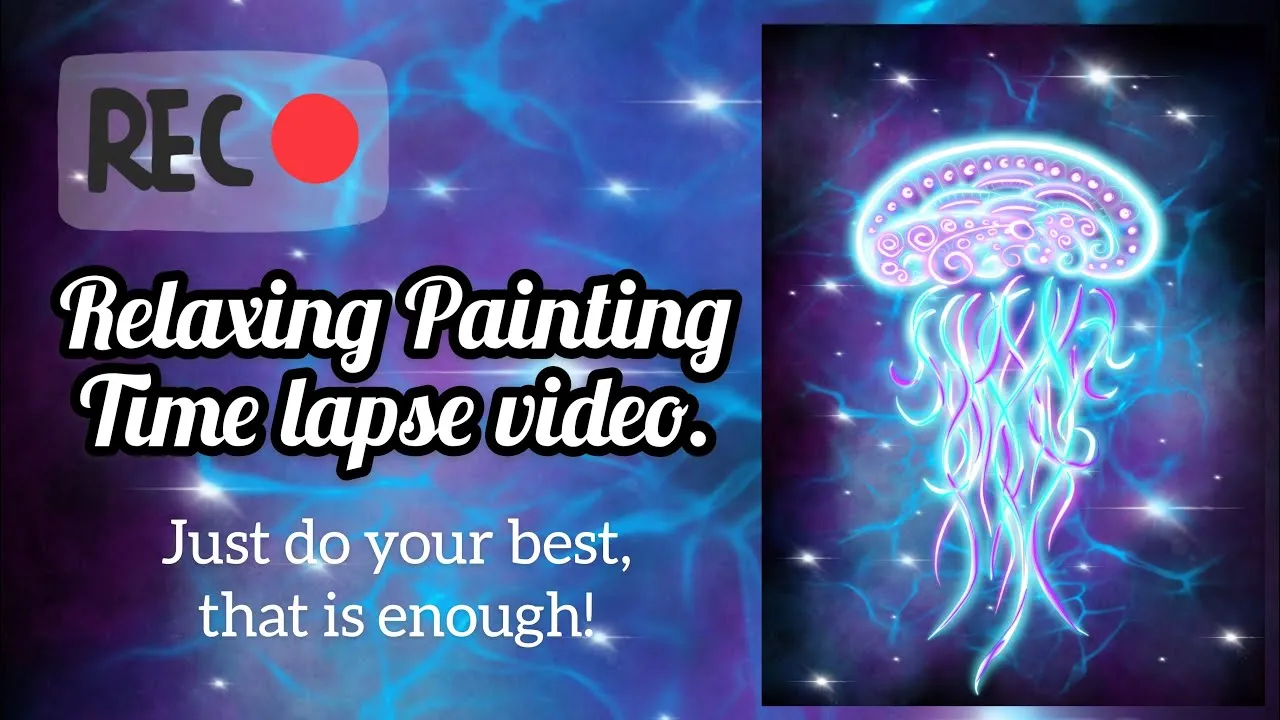 Creating The Relaxing Animal Painting Called Jellyfish Glow, Time-Lapse Video