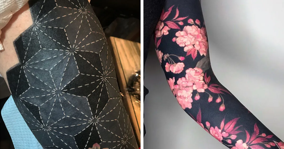 Esta tatuadora llevó a otro nivel la tendencia de los tatuajes negros incluyendo flores renacentistas