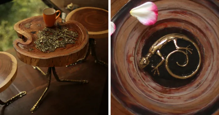 We Create Handcrafted Wood, Brass And Liquid Glass Furniture That Tells Stories