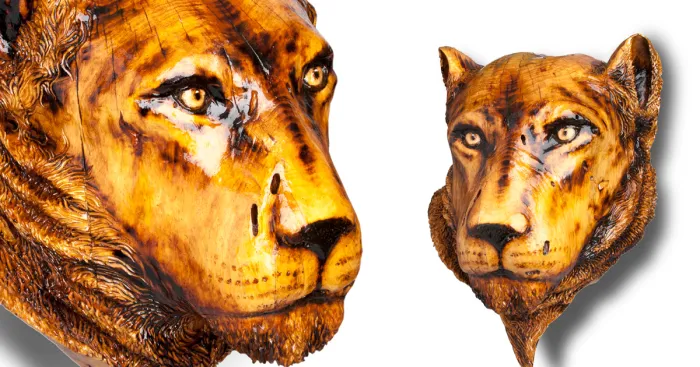 I Create Wooden Sculptures Using Chainsaws And Other Power Tools