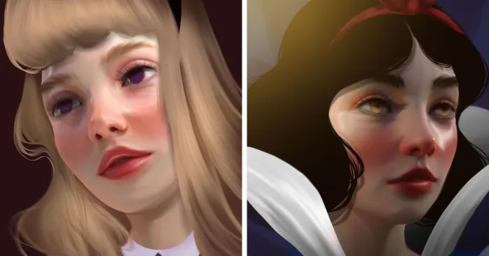 Artist Makes Digital Portraits Of 8 Disney Princesses In His Style