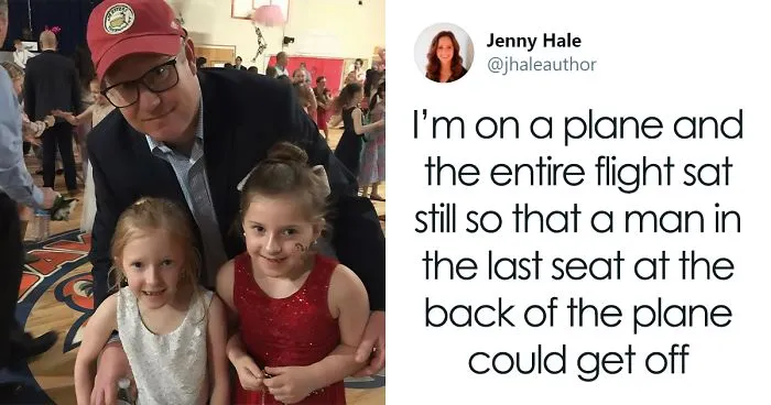 This Dad Flew At The Very Back Of The Plane, Everybody Sat Still And Let Him Leave First So He Wouldn't Miss His Father-Daughter Dance