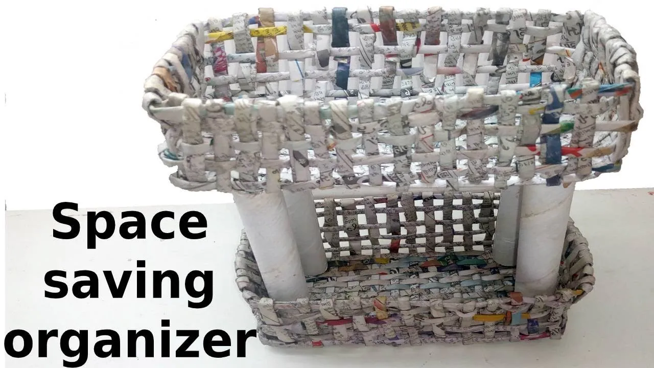 How To Make Desk Organizer With Waste Newspaper