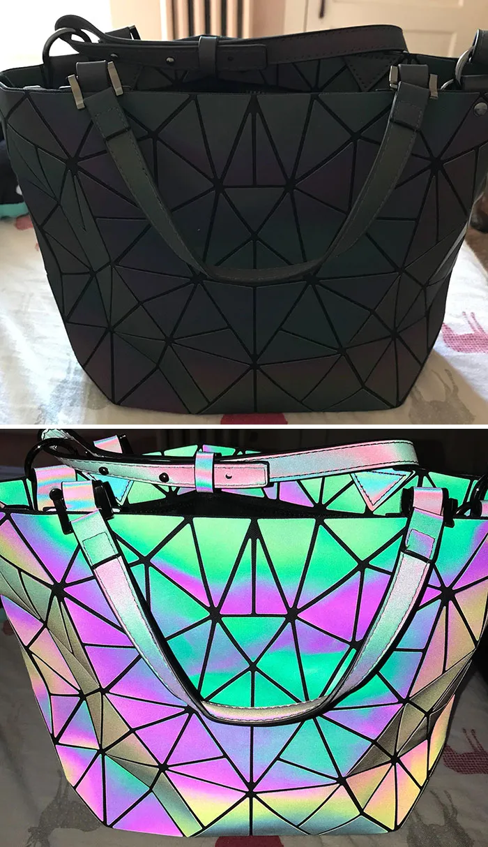 Mi bolso nuevo fotografiado sin flash y con flash