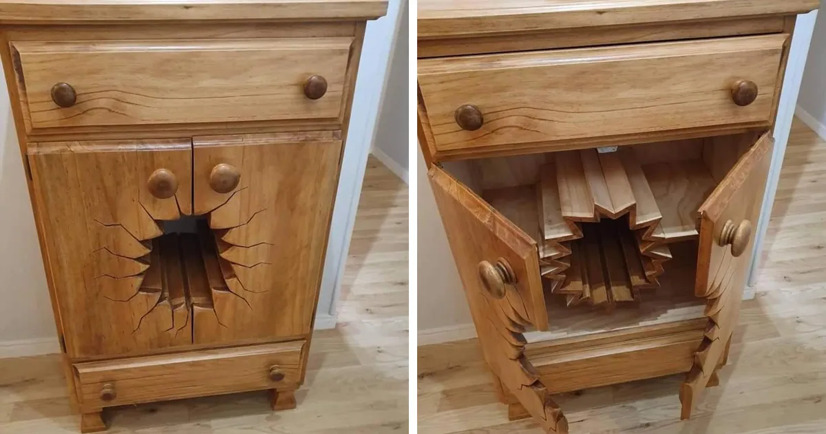 Este ebanista retirado se vuelve viral por crear muebles rotos y raros que parecen salidos de Disney