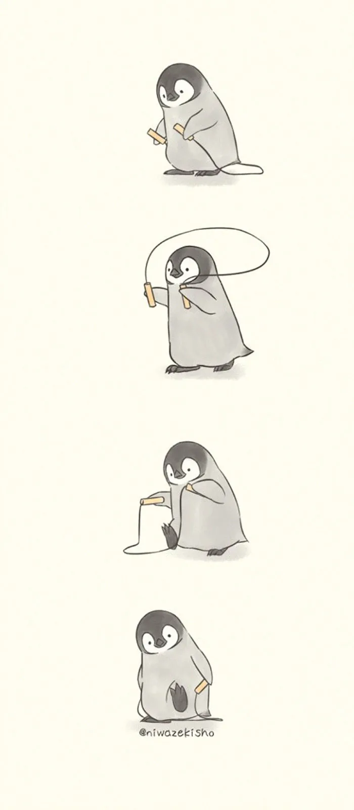 Esta artista dibuja cómics sobre un adorable pingüinito que la fastidia cada vez que intenta hacer algo (30 imágenes)