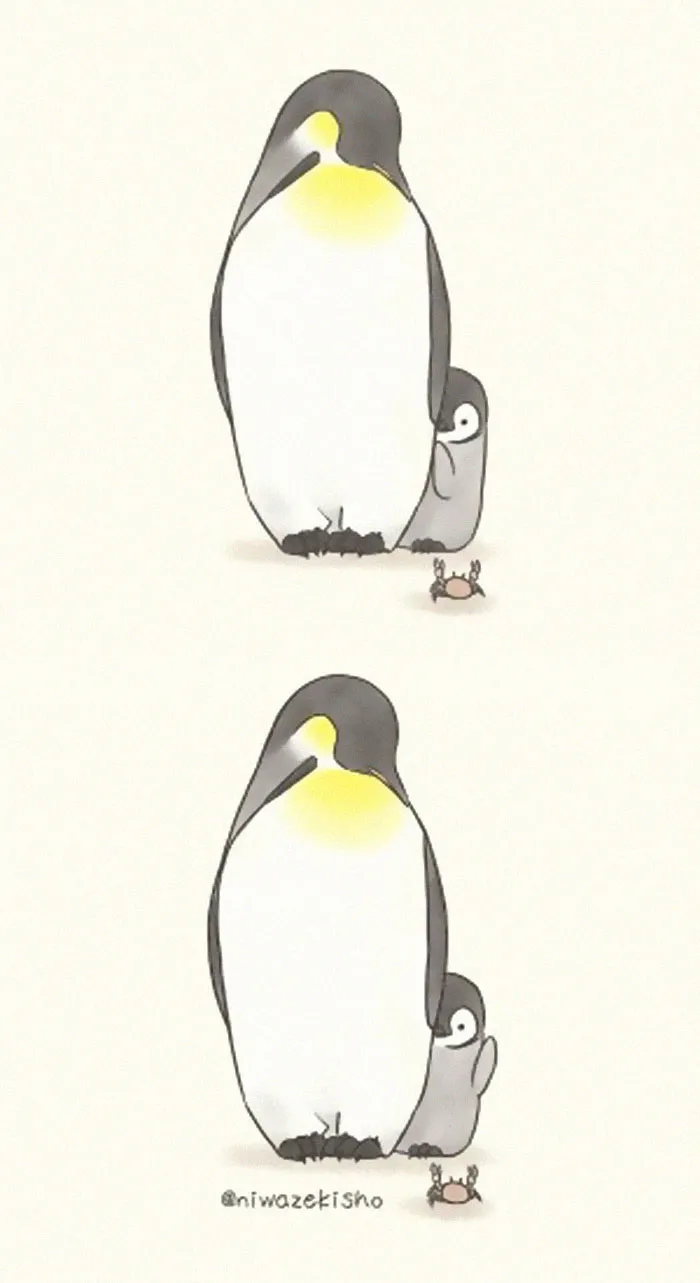 Esta artista dibuja cómics sobre un adorable pingüinito que la fastidia cada vez que intenta hacer algo (30 imágenes)