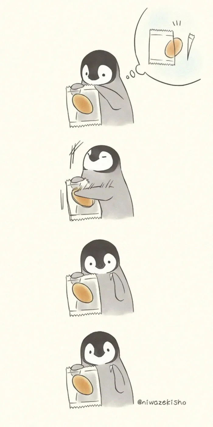 Esta artista dibuja cómics sobre un adorable pingüinito que la fastidia cada vez que intenta hacer algo (30 imágenes)