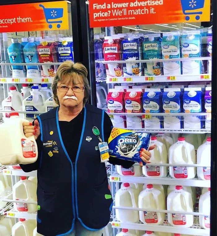 This Lady Works At Walmart, Poses With Its Products For Store's Local FB Page And People Love Her Sense Of Humor