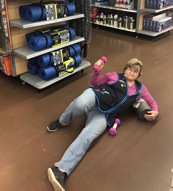 This Lady Works At Walmart, Poses With Its Products For Store's Local FB Page And People Love Her Sense Of Humor