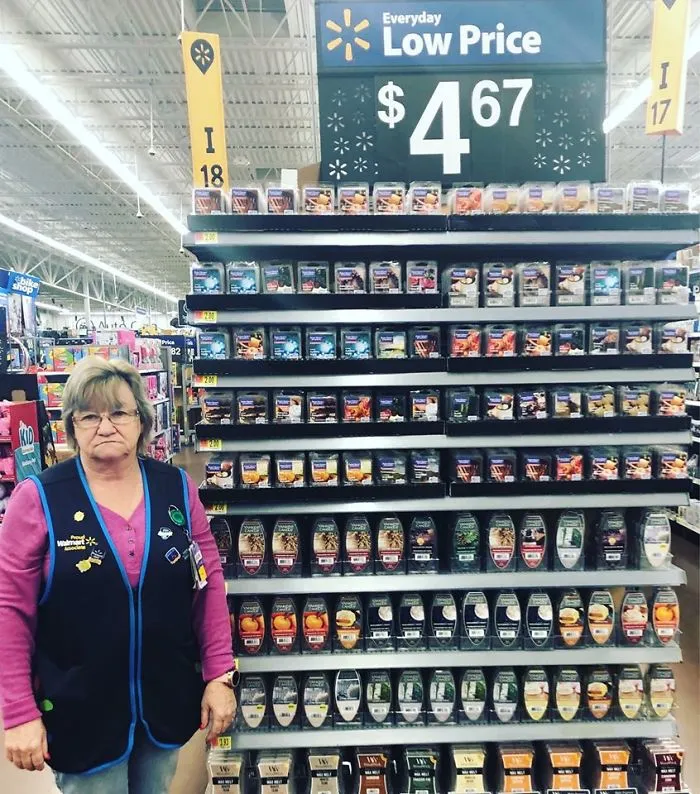 This Lady Works At Walmart, Poses With Its Products For Store's Local FB Page And People Love Her Sense Of Humor
