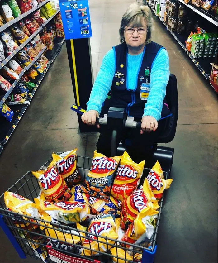 This Lady Works At Walmart, Poses With Its Products For Store's Local FB Page And People Love Her Sense Of Humor