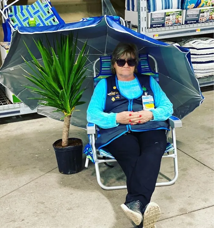 This Lady Works At Walmart, Poses With Its Products For Store's Local FB Page And People Love Her Sense Of Humor