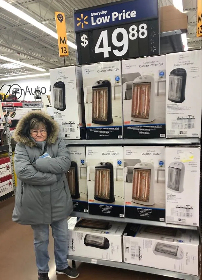 This Lady Works At Walmart, Poses With Its Products For Store's Local FB Page And People Love Her Sense Of Humor