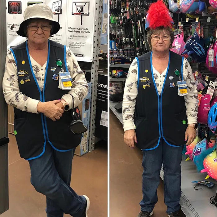 This Lady Works At Walmart, Poses With Its Products For Store's Local FB Page And People Love Her Sense Of Humor