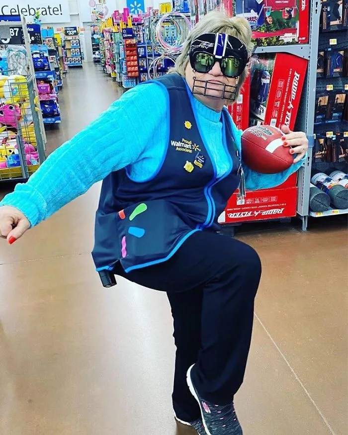 This Lady Works At Walmart, Poses With Its Products For Store's Local FB Page And People Love Her Sense Of Humor