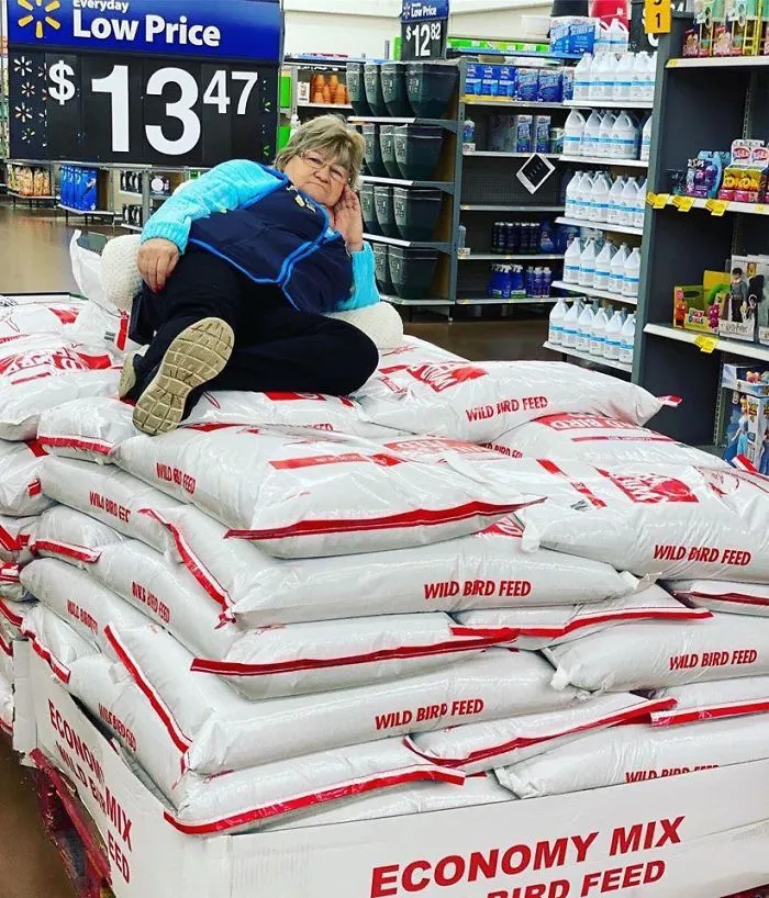 This Lady Works At Walmart, Poses With Its Products For Store's Local FB Page And People Love Her Sense Of Humor