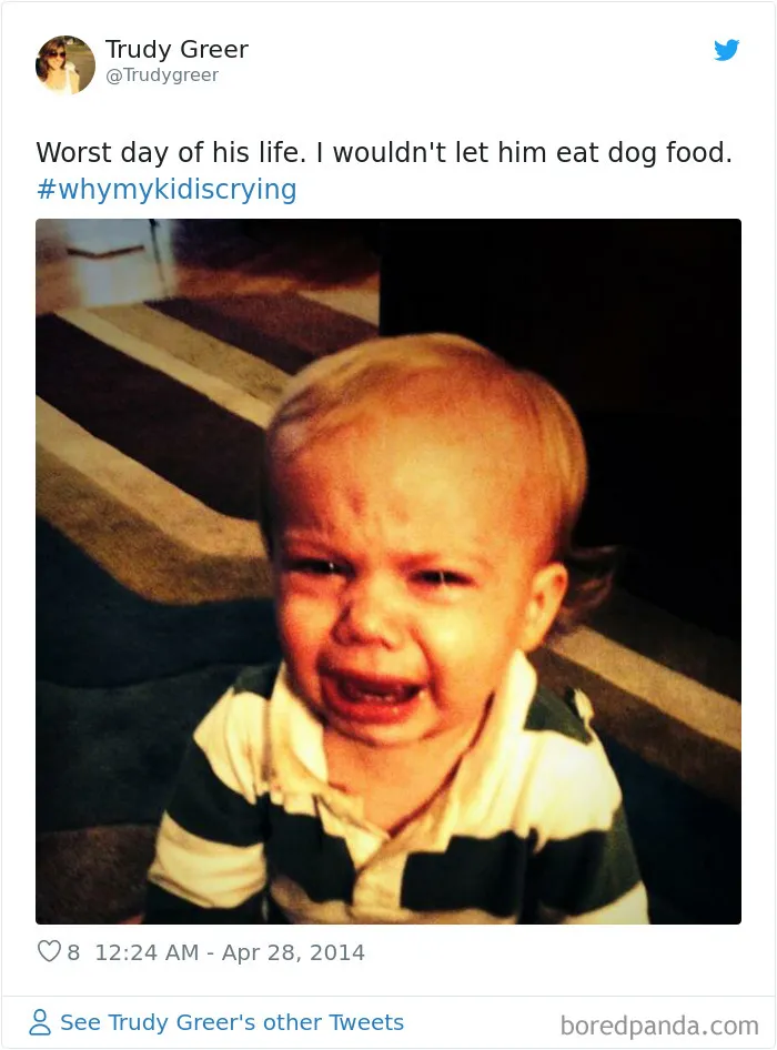 30 Of The Funniest #WhyMyKidIsCrying Tweets (New Pics)