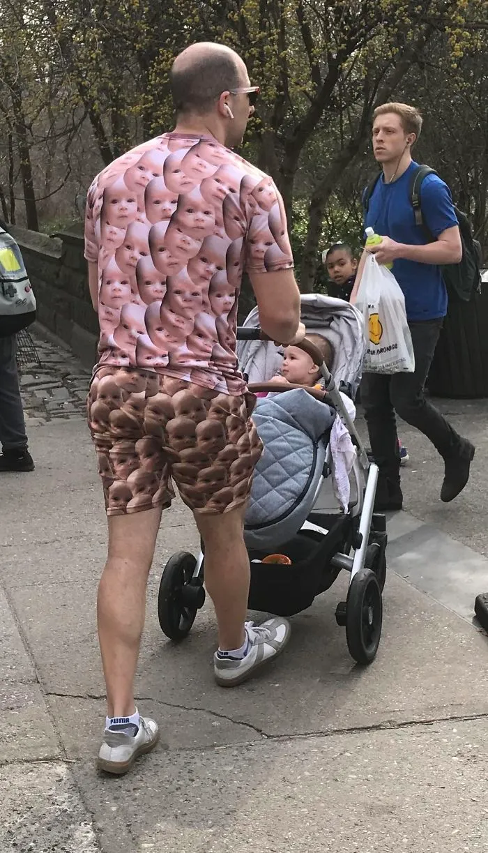 Today In NYC. Yes, That's The Actual Baby's Face
