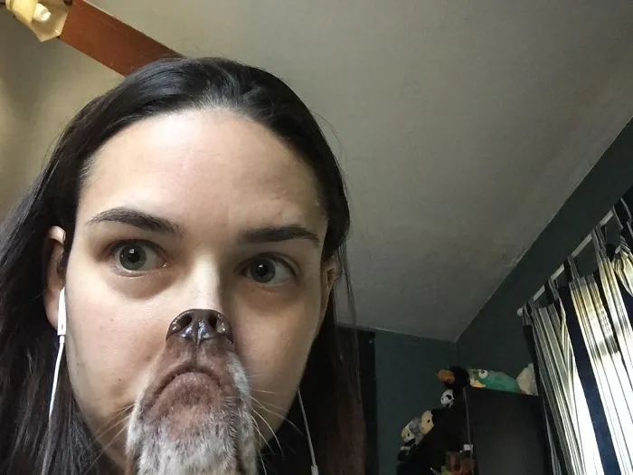 Attempted To Take A Cute Picture Of Me And My Dog. This Was The Result