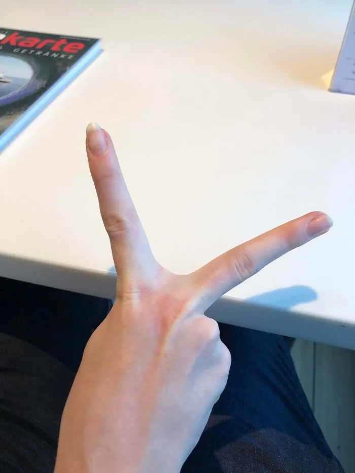 I‘ve Been Told My Peace Sign Is Unusually Wide