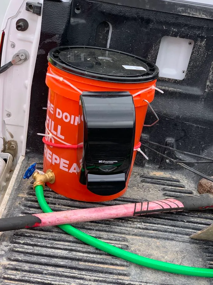 Road Maintenance Doesn’t Stop, I Made A Hand Washing Station For My Crew