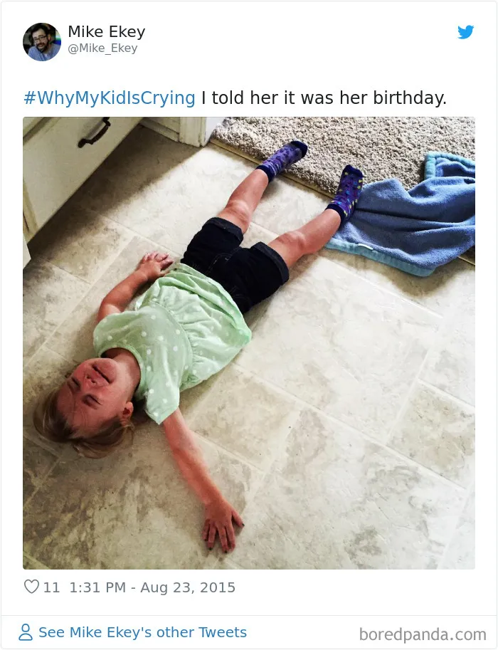 30 Of The Funniest #WhyMyKidIsCrying Tweets (New Pics)