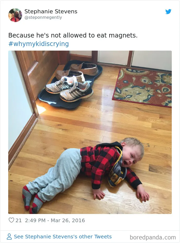 30 Of The Funniest #WhyMyKidIsCrying Tweets (New Pics)
