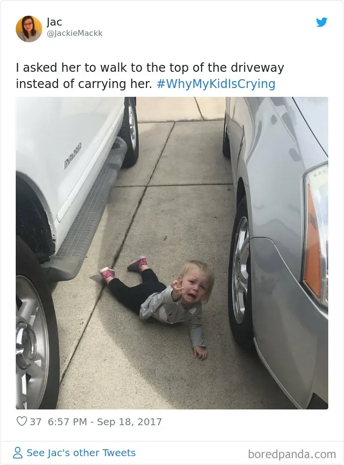 30 Of The Funniest #WhyMyKidIsCrying Tweets (New Pics)