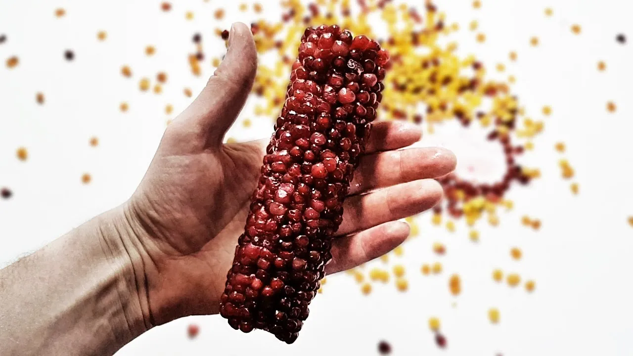 I Made A Pomegranate Corn Cob And Duct-Taped It To A Wall
