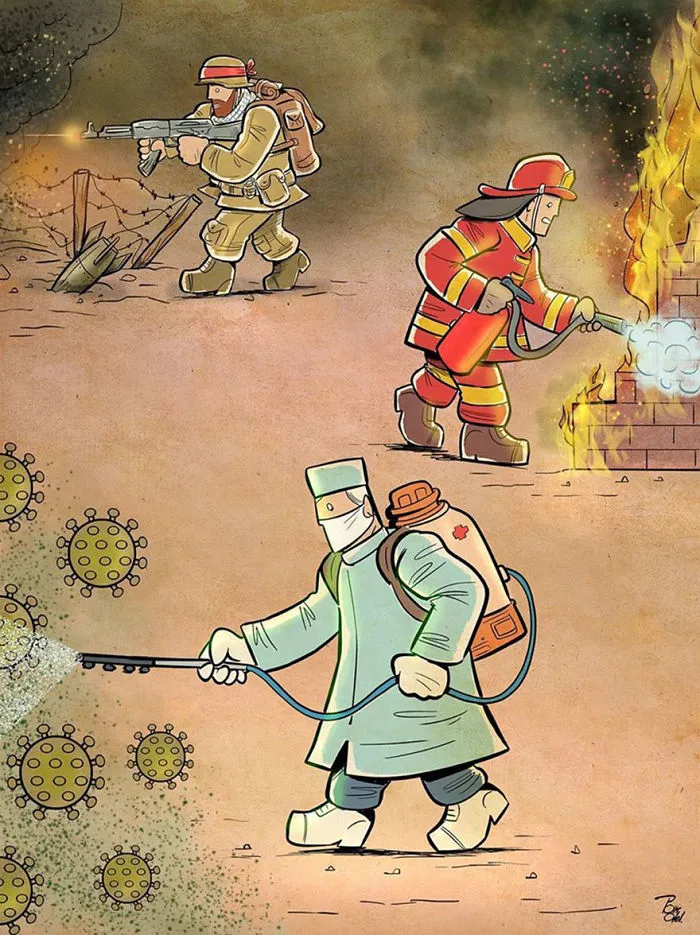 29 Illustrations By Iranian Artist Show The Harsh Reality Of Doctors During Coronavirus Outbreak