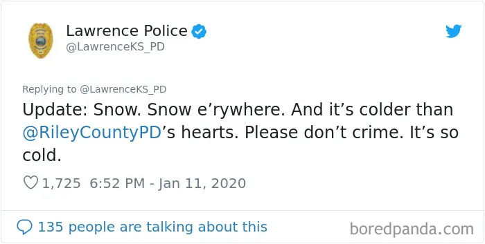 This Police Department Posts Comedy Gold On Twitter, And Here Are 30 Of Their Funniest Tweets