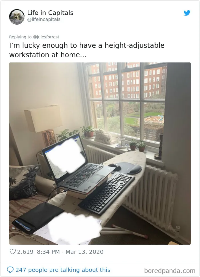 People Sick Of Seeing Glamorous Workspace Setups Share Their Reality Of Working From Home (30 Pics)