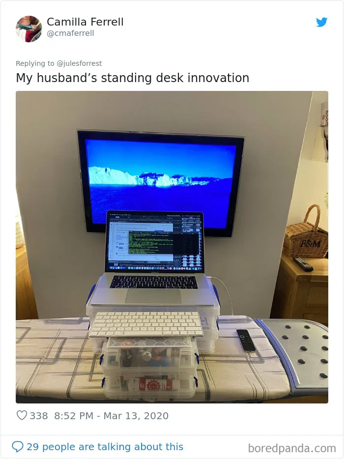 People Sick Of Seeing Glamorous Workspace Setups Share Their Reality Of Working From Home (30 Pics)