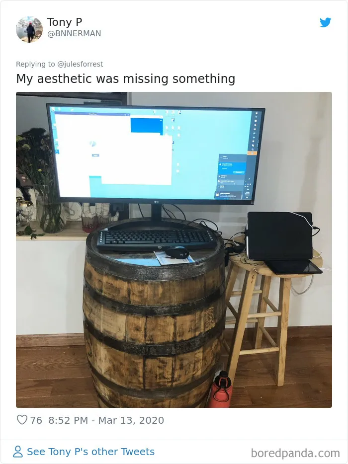 People Sick Of Seeing Glamorous Workspace Setups Share Their Reality Of Working From Home (30 Pics)