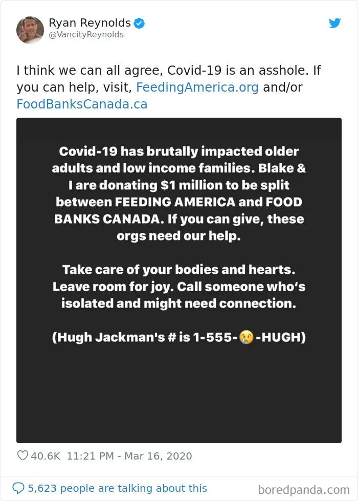 Ryan Reynolds And Blake Lively Donated $1M To Help People In Crisis