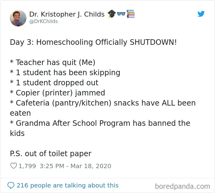 30 Parents Who Realized Teachers Deserve More Respect After Trying To Homeschool Their Kids During The Quarantine