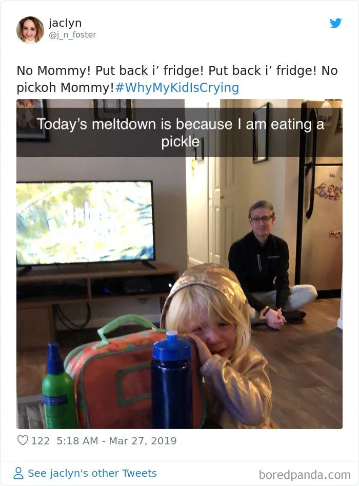30 Of The Funniest #WhyMyKidIsCrying Tweets (New Pics)