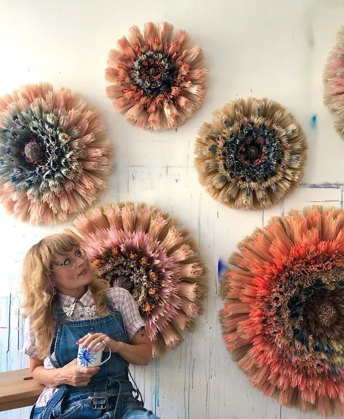 This Woman Constructs Enormous Bouquets Of Tissue Paper Flowers