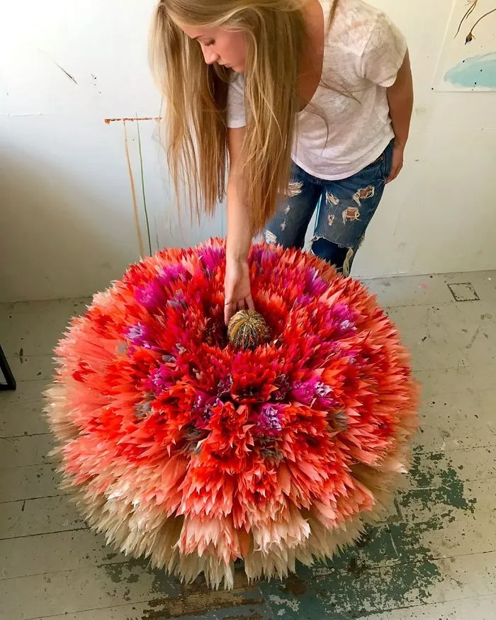 This Woman Constructs Enormous Bouquets Of Tissue Paper Flowers