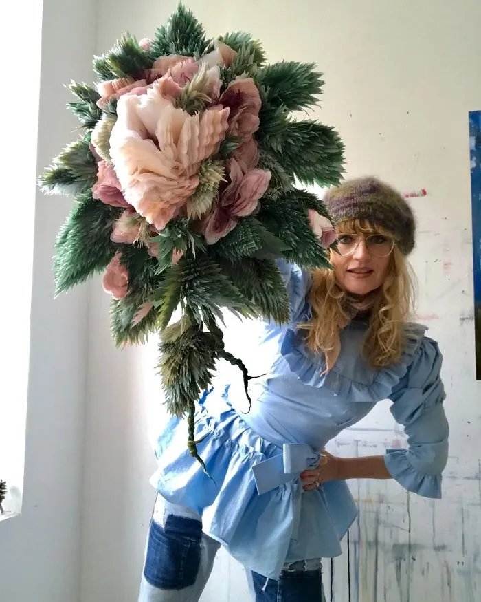 This Woman Constructs Enormous Bouquets Of Tissue Paper Flowers