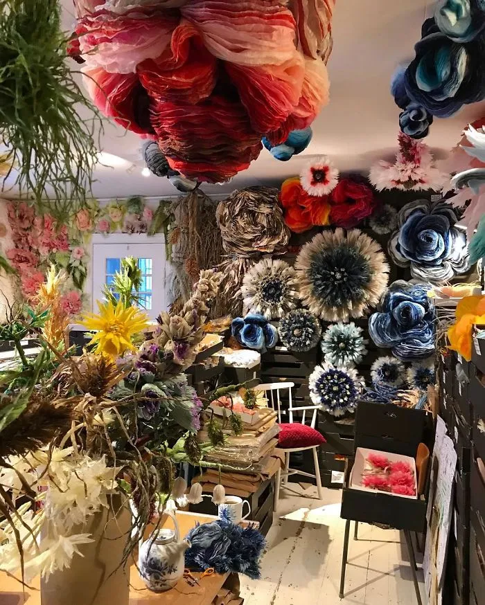 This Woman Constructs Enormous Bouquets Of Tissue Paper Flowers