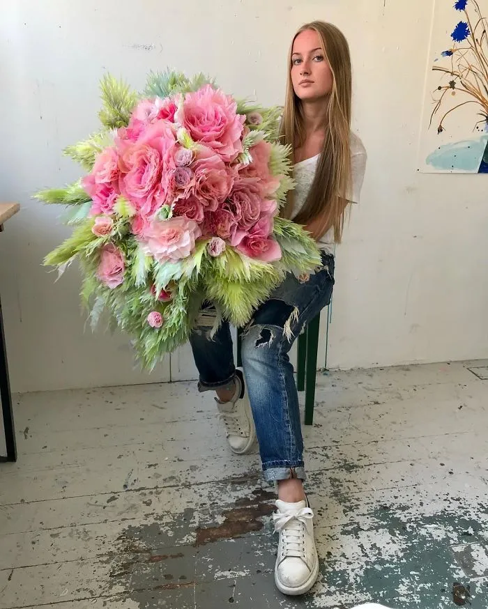 This Woman Constructs Enormous Bouquets Of Tissue Paper Flowers