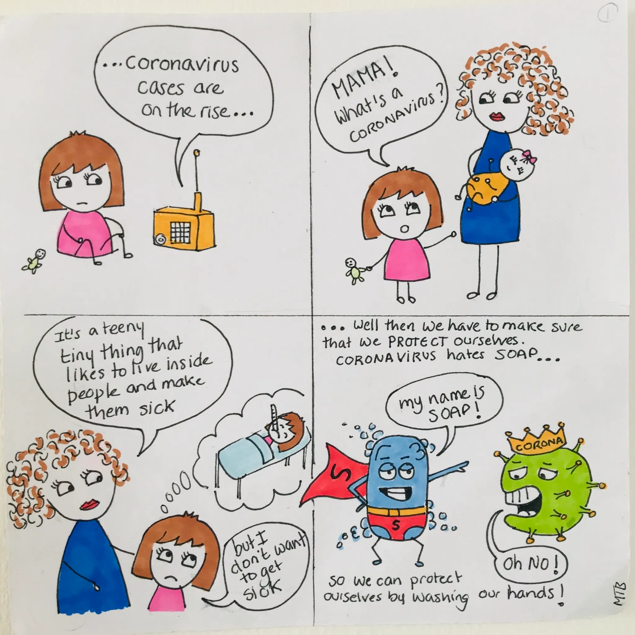 Mum Makes Brilliant Cartoons To Explain Coronavirus To Her Kid