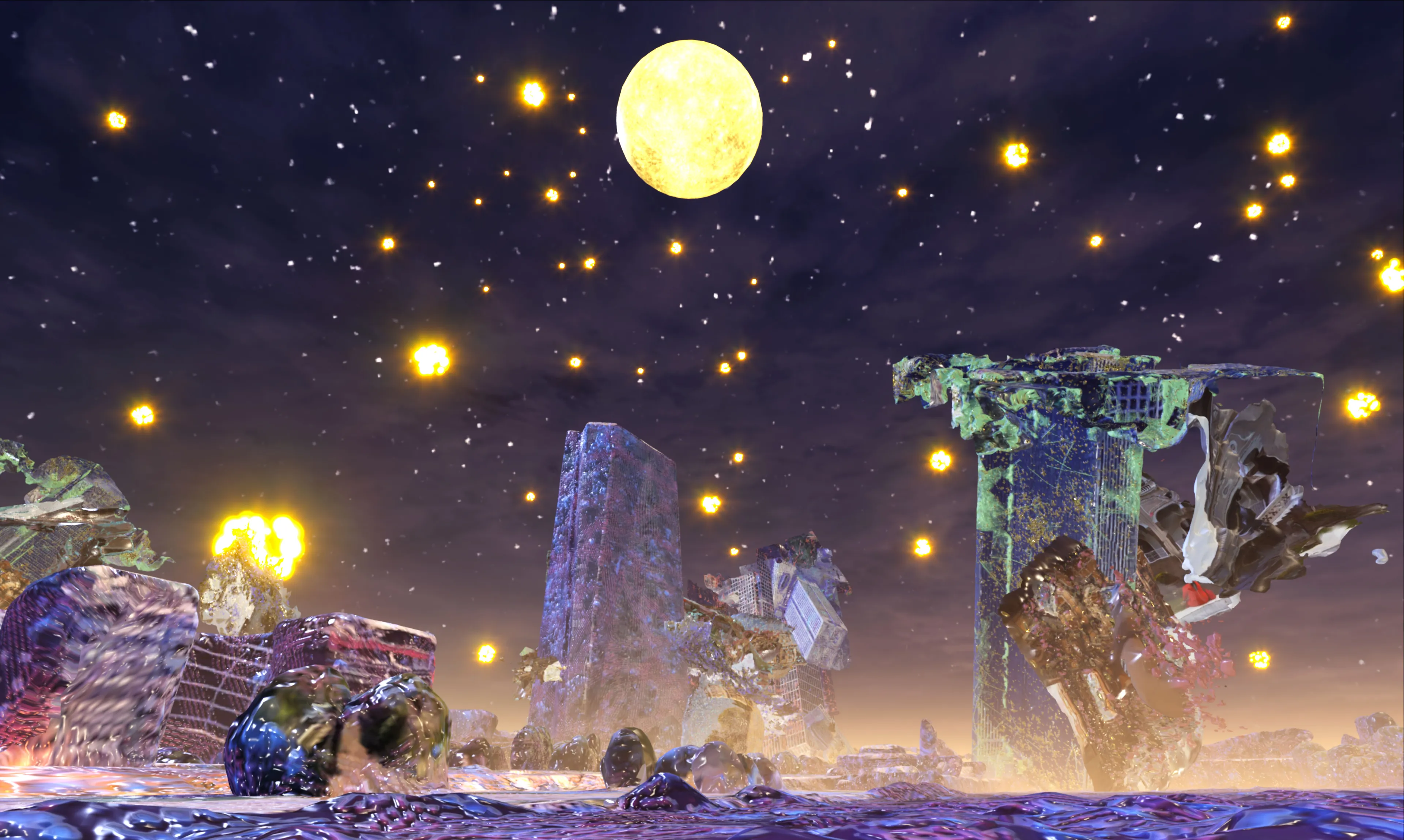 This Architect Combines Buildings From Two Different Cultures On Virtual Reality And Creates A Starry Fictional Artwork