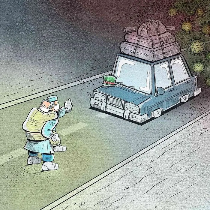 29 Illustrations By Iranian Artist Show The Harsh Reality Of Doctors During Coronavirus Outbreak