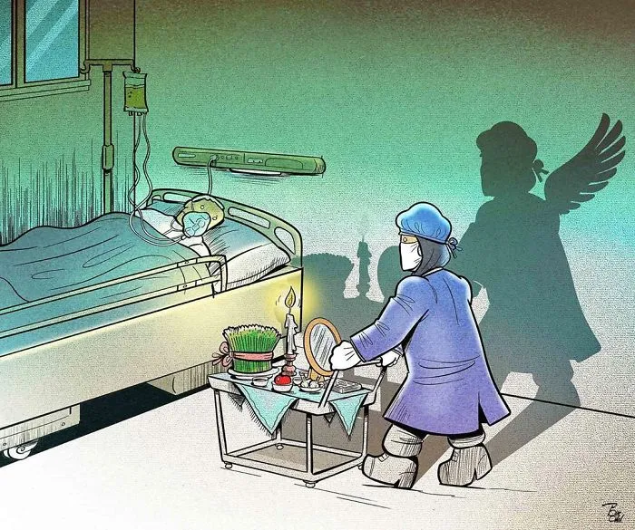 29 Illustrations By Iranian Artist Show The Harsh Reality Of Doctors During Coronavirus Outbreak